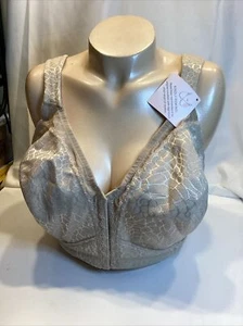 Beige Underwire Size 40ddd Front Closure New With Tags Wide Tags - Picture 1 of 11