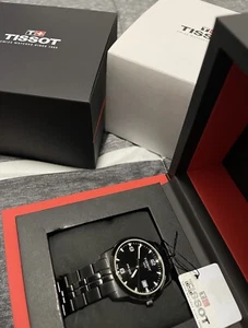 TISSOT WATCH PR 100 RARE Quartz black MEN *LUXURY + NEW /BOX - Picture 1 of 3