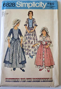 Simplicity Sewing Pattern 6828 Girls Bicentennial Costume Dress Size 6 UNCUT - Picture 1 of 4