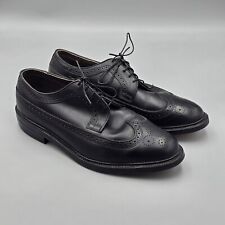 O'Sullivan Men’s Size 10.5 D VGC Black Leather USA Made Long Wingtip Dress Shoes