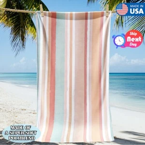 Telo mare Cabana a righe extra large asciugamani bagno oversize assorbente senza sabbia - Foto 1 di 30