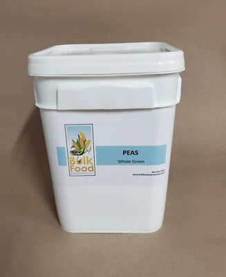 BULK FOOD INTERNATIONAL BULK Peas, Whole Green-4 Gallons-Emergency Long-Term Storage-29#-256 Servings