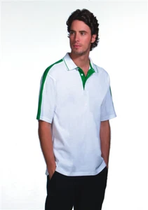 Herren Poloshirt weiß grün Kustom Kit St Mellion KK616 - Bild 1 von 1