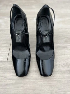Scarpe decolte tacco Lanvin 2006 River Collection nere cinturino alla caviglia tg 37,Us 7 - Foto 1 di 10