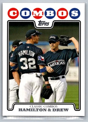 Josh Hamilton / J.D. Drew 2008 Topps Classic Combos Cleveland Indians #UH112 - Image 1 of 2