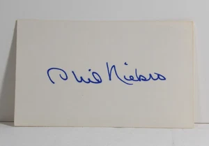 Tarjeta índice 3x5 autografiada por Phil Niekro MLB con certificado de autenticidad USP2-92 - Imagen 1 de 2