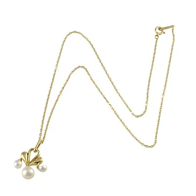 Collar Mikimoto Akoya Perla Colgante K18 Oro Amarillo Cadena 40cm Usado Foto 1 de 4