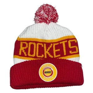 Houston Rockets Bommelmütze rot weiß gelb HWC '47 Logo Neu mit Etikett Einheitsgröße - Bild 1 von 8