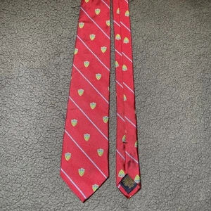 Brooks Brothers 346 100% Silk Crest Logo Neck Tie Red Striped - Picture 1 of 10
