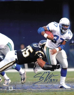 Shaun Alexander Autographed 11x14 Photo Seattle Seahawks Beckett BAS QR #BS30548 - Image 1 of 2