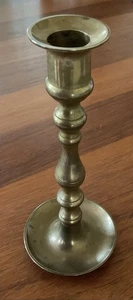 Vintage Single Brass Candlestick Holder/Curved Base - Picture 1 of 4