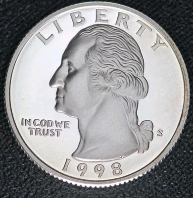 1998 S Silver Proof Washington State  Quarter -90% Silver  - Image 1 of 2