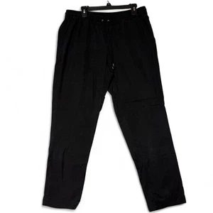 Lands End Pants Womens Size 12 Black High Rise Pleated Pull On Elastic Waist - Picture 1 of 8