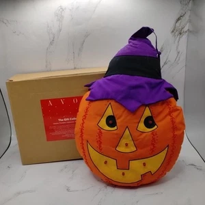 Vtg Avon Halloween Gordon Pumpkin Window Decoration Plush Blinking Lights READ - Picture 1 of 22