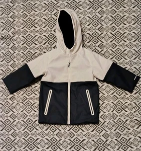 Jacadi Paris Rain Coat, Lined Hooded Jacket, Zip, Navy Blue & White, 36 Months - Picture 1 of 10