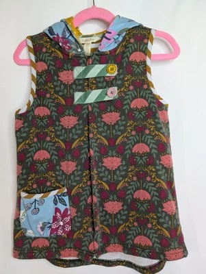 MATILDA JANE $59 Wander With Love Hooded Vest Patchwork Floral Girl's 8 - Image 1 of 4