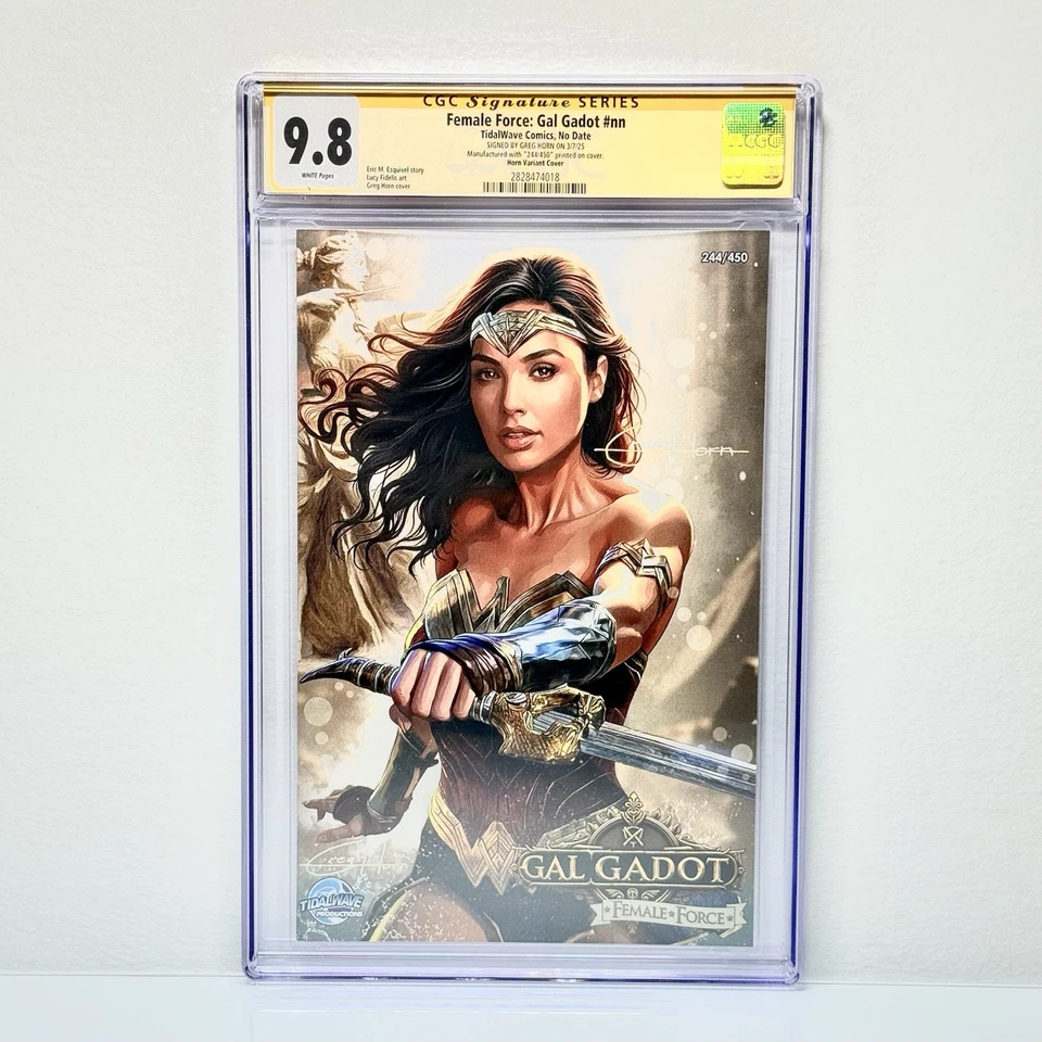 Female Force: Gal Gadot #nn (2025) Tidal Wave CGC 9.8 Greg Horn Variant Signed - Image 1 of 4