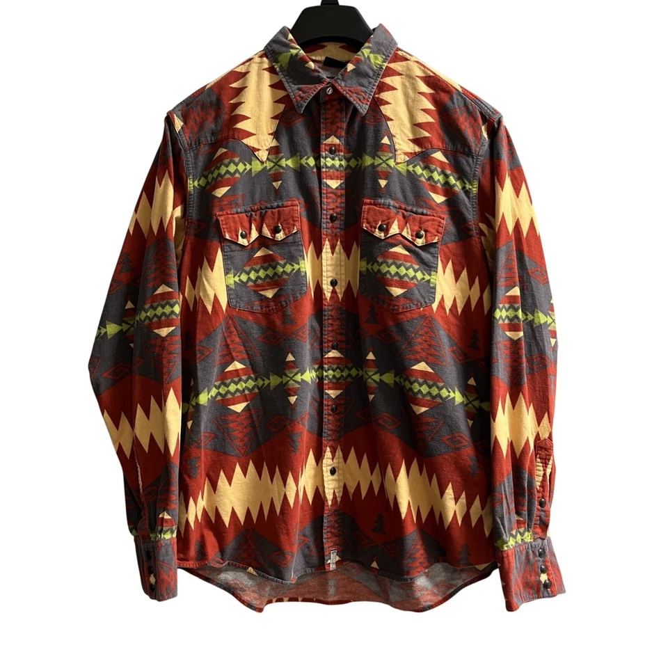 Рубашка мужская Polo Ralph Lauren размер XL Southwestern Aztec с принтом на пуговицах вестерн - Изображение 1 из 4