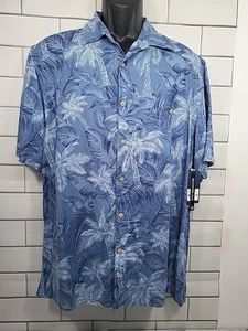 Paradise Mens Sz Med HAWAIIAN Shirt Short Sleeve Vacay Floral Resort Tropical - Picture 1 of 8