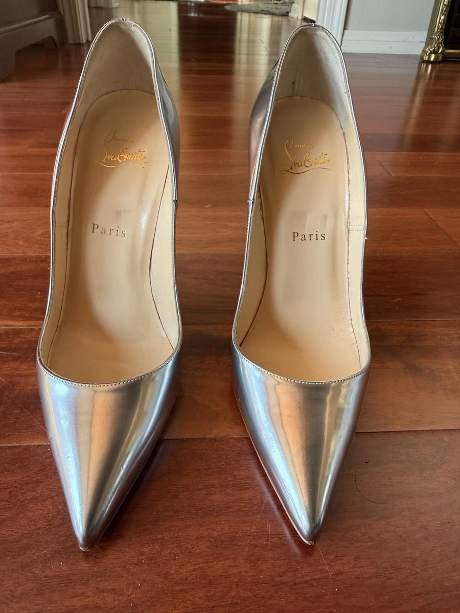 新品Christian Louboutin シルバー ハイヒール　サイズ37 Miss Z - 100 mm Pumps - Laminated nappa leather - Silver - Women