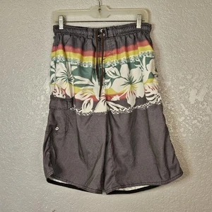 Pantalones cortos de natación Burnside Board talla Forro de malla de bolsillo ventilado de carga M hawaiano y gris - Imagen 1 de 10