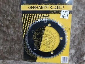 NOS GEBHARDT TRACK PISTA ALLOY BLACK 1/8th 46T CHAINRING 135bcd - Picture 1 of 2