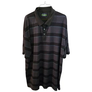 Ben Hogan Performance Golf grau/schwarz gestreiftes kurzärmliges Poloshirt Größe 2XL - Bild 1 von 8
