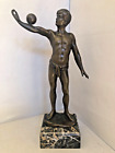 Antique Signé Allemand Bronze d'un Homme Nu par ALFRED MORET (1853-1913)