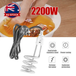 2200W Portable Quick Hot Water Immersion Heater Heating System Stainless Steel B - Picture 1 of 12
