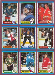 1989-90 OPC O PEE CHEE NHL HOCKEY CARD 111-220 SEE LIST