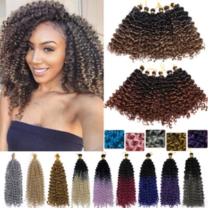 Water Wave Braid Twist Crochet Braiding Hair Extension Ombre as Human Deep Curly - Picture 1 of 40