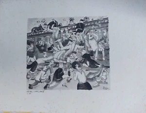 Watercolour André Simon 1926-2014 1951 Artist Lorraine Hours Of Affluence Metro - Picture 1 of 6