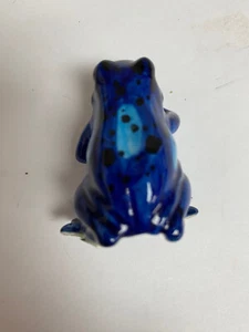 Porzellan Puppenhaus Miniatur Tier handbemalt blau Frosch #104 - Bild 1 von 5