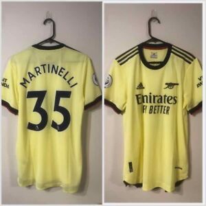 Martinelli #35 BNWT Arsenal Authentic 2021/22 Medium Away Football Shirt Adidas
