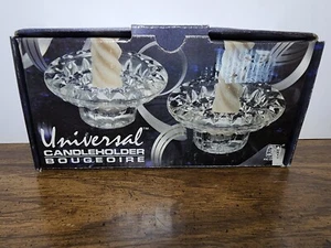 Vintage KIG Group Universal Glass Candle Holders Set Bougeoire - Picture 1 of 3