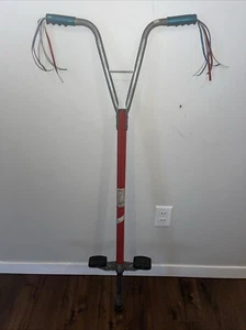 Vintage 1970s Pogo Stick Hippity-Hop Red Steel Jumping Stick W/Tassels - Picture 1 of 10