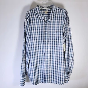 NEW Arizona Jean Co XXL 2XL Mens Long Sleeve Button Up Shirt Plaid Blue Gray Red - Picture 1 of 5