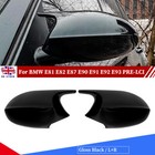 Gloss Black Wing Mirror Cover Cap x2 For BMW E81 E82 E87 E90 E91 E92 E93 PRE-LCI