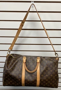 Louis Vuitton LV Boston Bag Keepall Bandouliere 50 Brown Monogram MB0066 - Picture 1 of 22