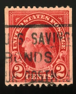 SAVINGS BOND CANCEL SCOTT #606 1923 CARMINE STAMP 2 CENTS GEORGE WASHINGTON #89 - Picture 1 of 2