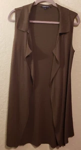 M & S Limited Edition Sleeveless Long Open Sweater Size UK 6 Or US 2 Brown - Picture 1 of 7
