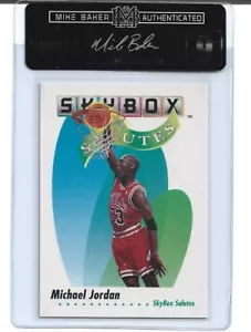 MICHAEL JORDAN 1992 SKYBOX #572 BEWERTET NEUWERTIG 9 VON MIKE BAKER AUTHENTISCH - Bild 1 von 2