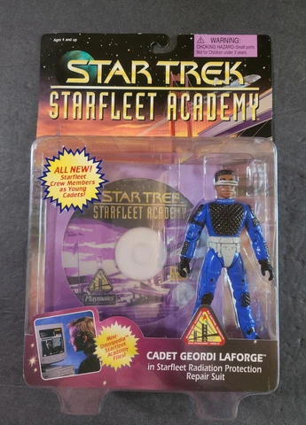 STAR TREK STAR FLEET ACADEMY CADET GEORDI  LAFORGE 5" FIGURE Playmates, 1996 MIP Cover