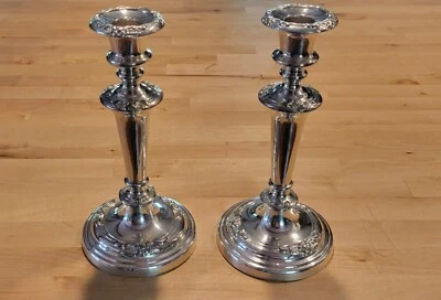 Candelabros vintage de placa plateada Sheffield Foto 1 de 4