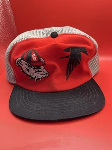 Vintage Mesh Snapback Hat Georgia Bulldogs/Atlanta Falcons - Picture 1 of 3