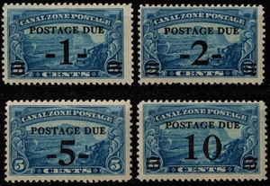 Canal Zone Stamps Scott #J21 - #J24 Mint NH Surcharged Postage Dues Complete Set - Picture 1 of 1