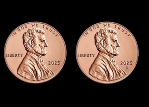 2025 P & D Lincoln Shield Pennies, (2) Coin set. Lowest Price On eBay. - Picture 1 of 2