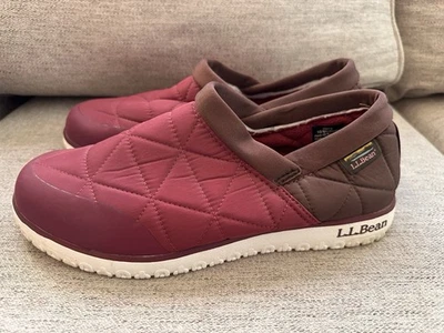 LL Bean Hombres Zapatos PrimaLoft Ultraligeros Impermeables Sin Cordones Rojo Marrón Talla 10 Foto 1 de 4