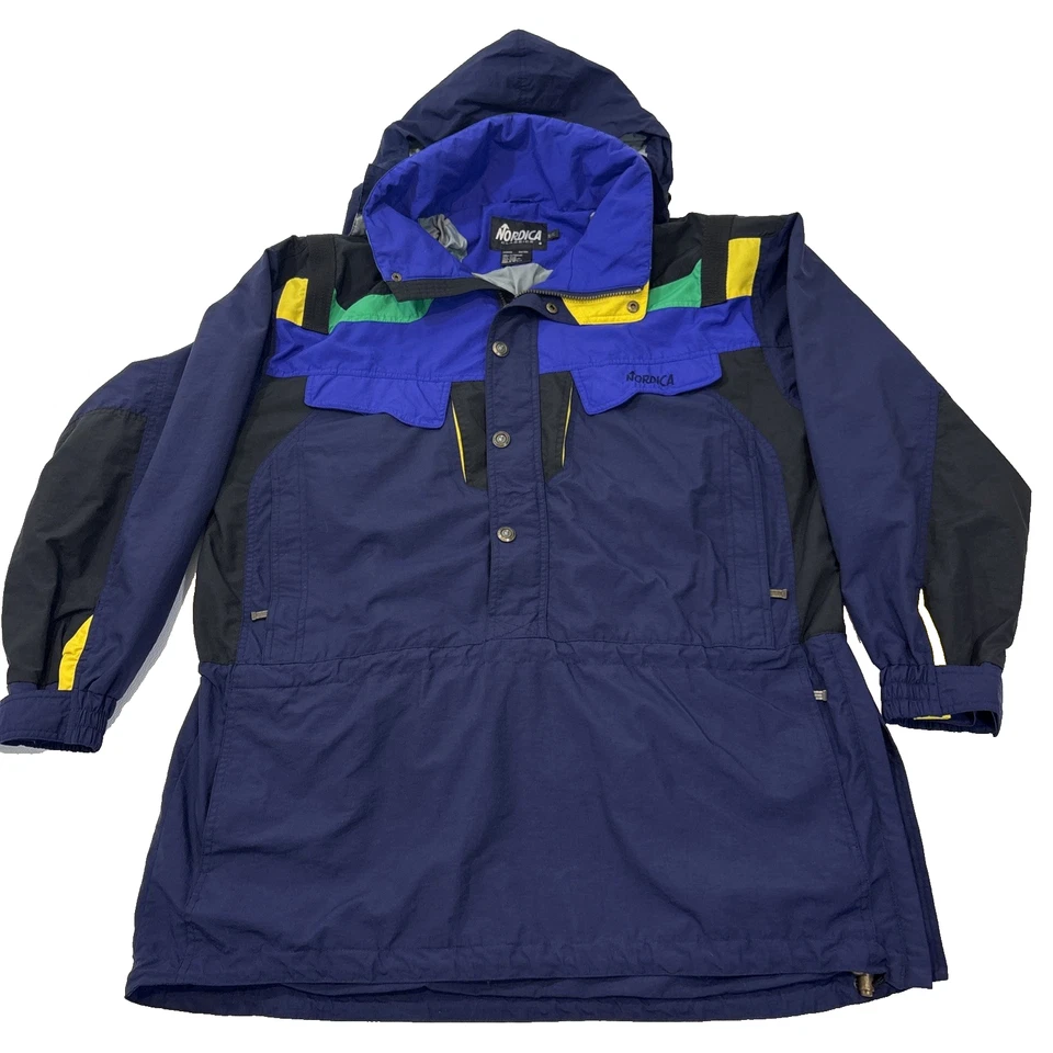 Casaco masculino vintage década de 1990 Nordica Classics esqui snowboard com capuz XL núcleo de esqui - Imagem 1 de 4
