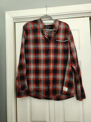 Adam Levine XL Men's Red Plaid Button-Up Shirt Cut More For A Teenager - Image 1 of 3